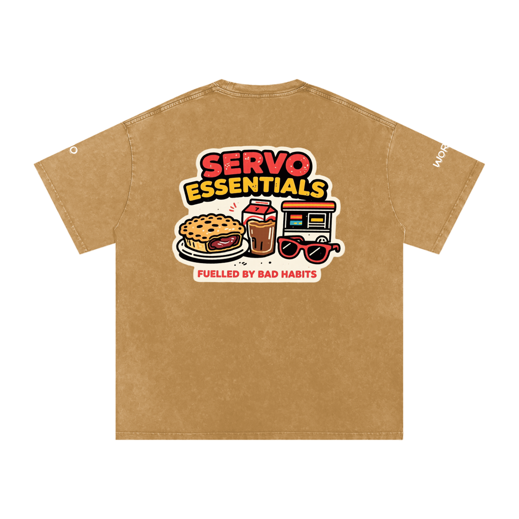 Not the Usual Snow Washed Oversized Cotton T-Shirt Another Day Servo Run Tee