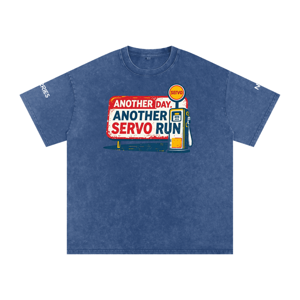 Not the Usual Snow Washed Oversized Cotton T-Shirt Another Day Servo Run Tee