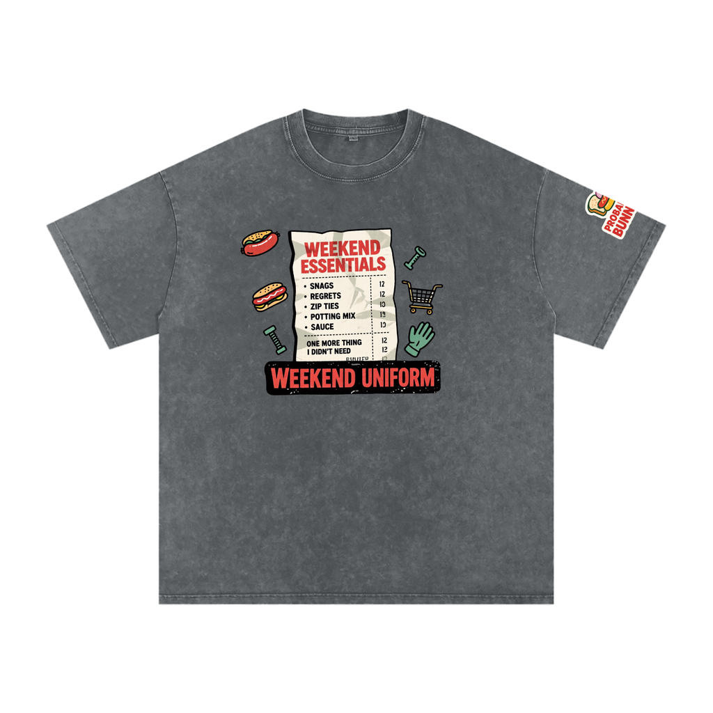 Not The Ordinary Snow Washed Oversized Cotton T-Shirt Flat Out Weekend Uniform Tee