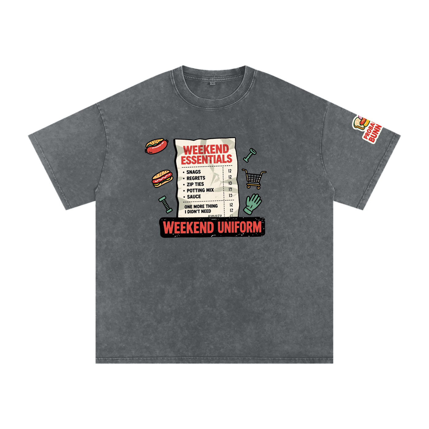Not The Ordinary Snow Washed Oversized Cotton T-Shirt Flat Out Weekend Uniform Tee