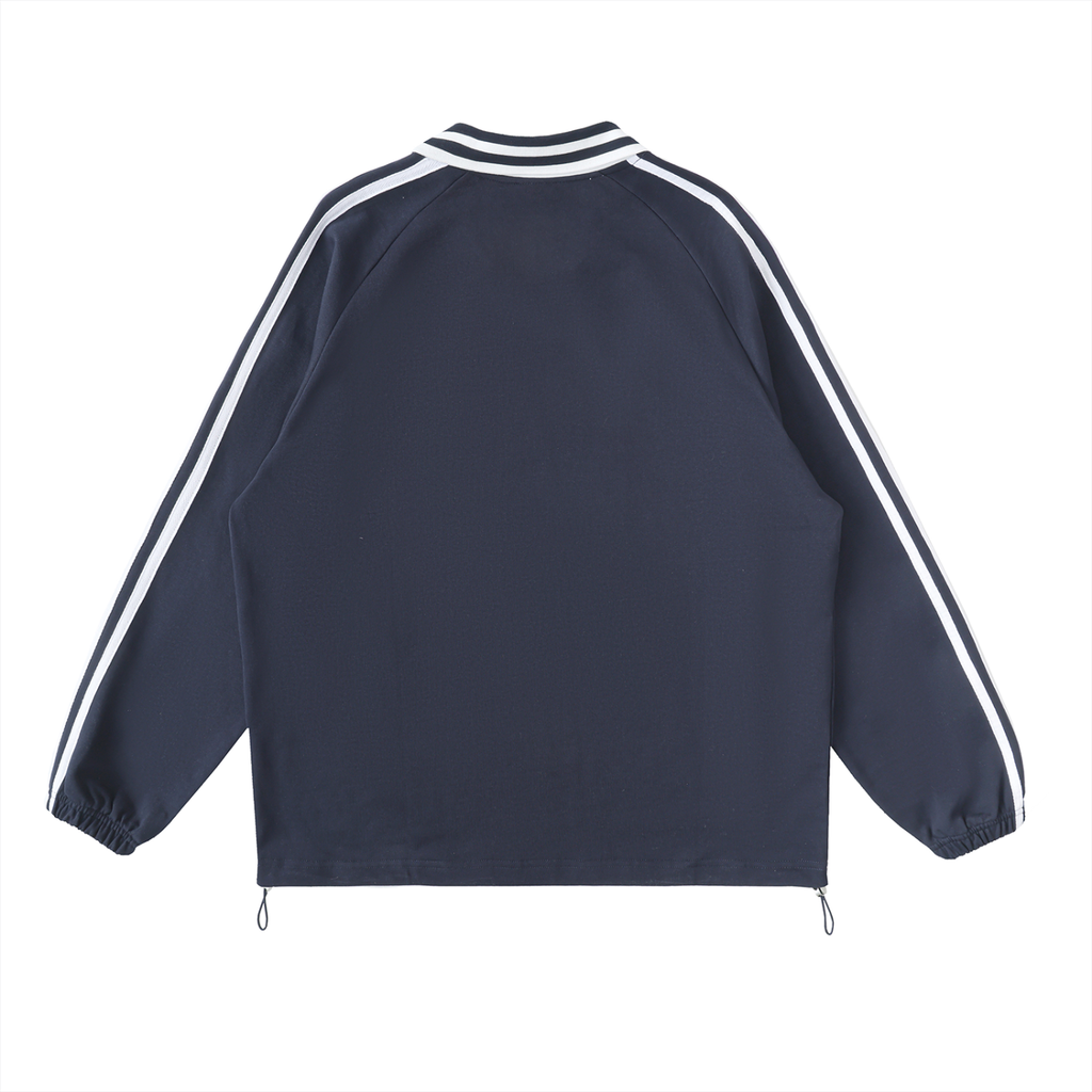 Sweatshirt, Not Easily Impressed – Unisex Contrast Stripe Lapel Sweatshirt