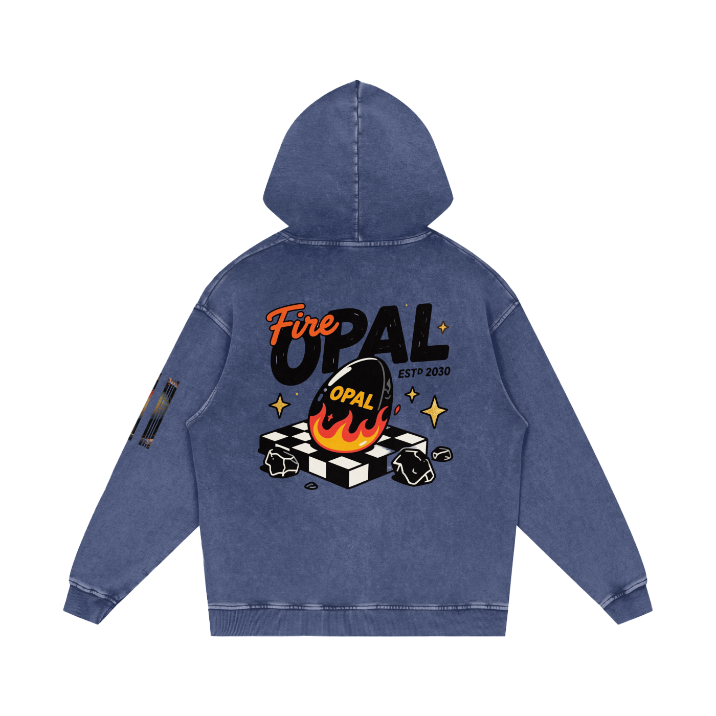 Not Just Another Fire Opal Snow Washed Loose Cotton Hoodie