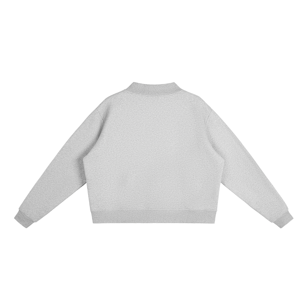 Not Your Usual Essential Fleece Mock-Neck Crew Sweatshirt Nah Yeah Maybe