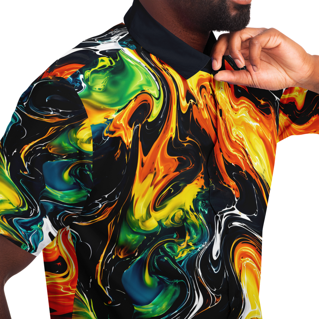 Short Sleeve Shirt, Not Your Normal Statement Shirt – Vibrant Graphic Button Down