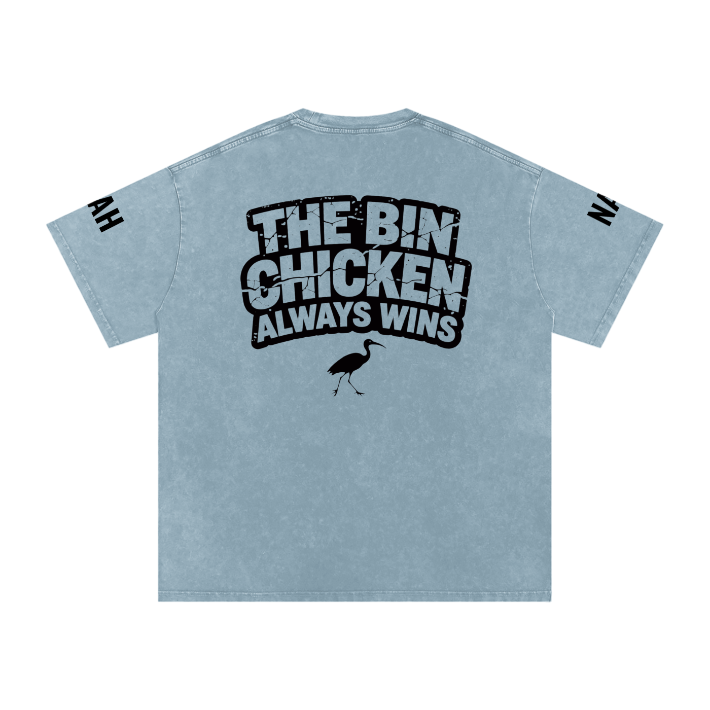 Not The Standard Snow Washed Oversized Cotton T-Shirt Bin Chicken Tee