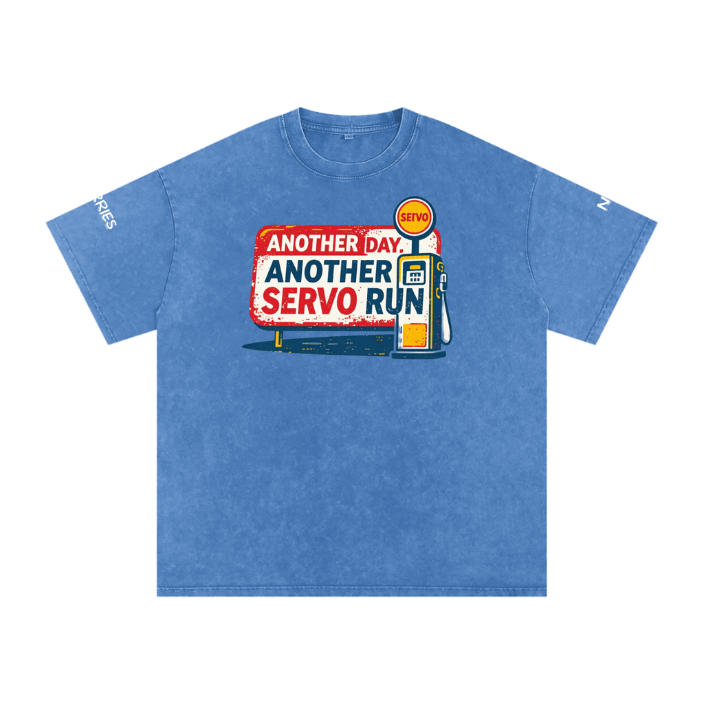 Not the Usual Snow Washed Oversized Cotton T-Shirt Another Day Servo Run Tee
