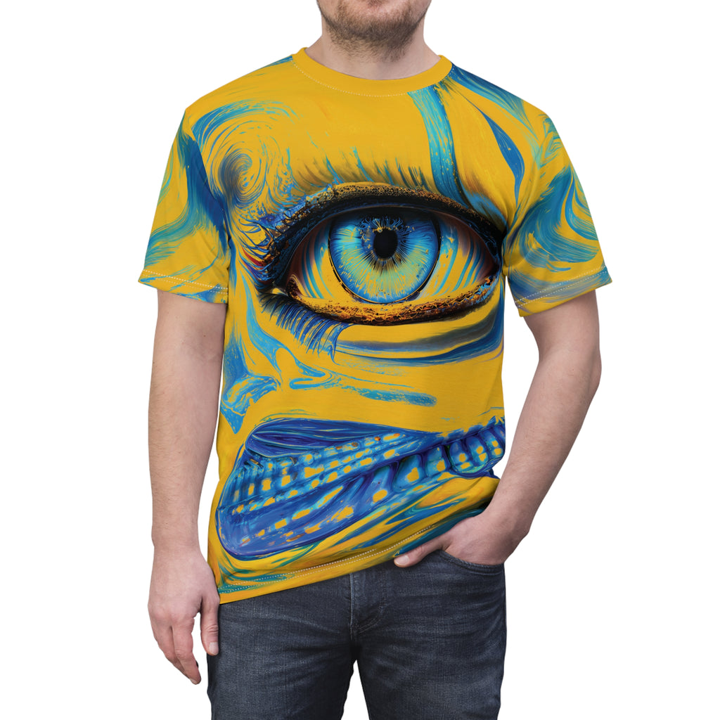 Solar Gaze Opal Eye Tee Bold Yellow & Blue T-Shirt