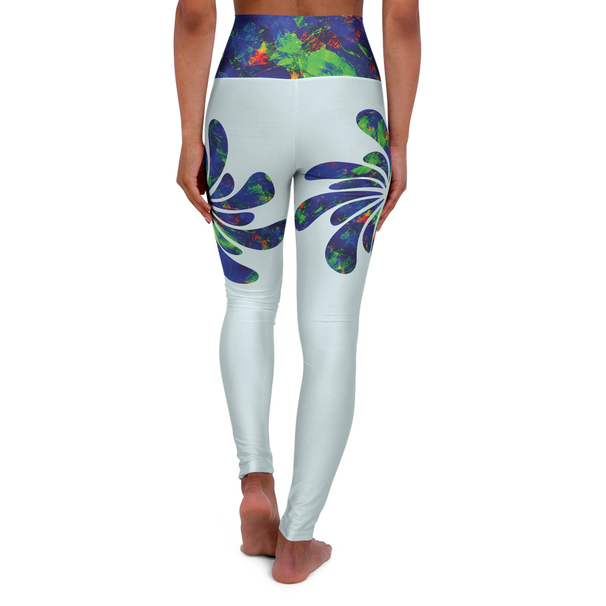 Not For Colourless Days High-Waisted Yoga Leggings — Opal Spiral Splash Pattern
