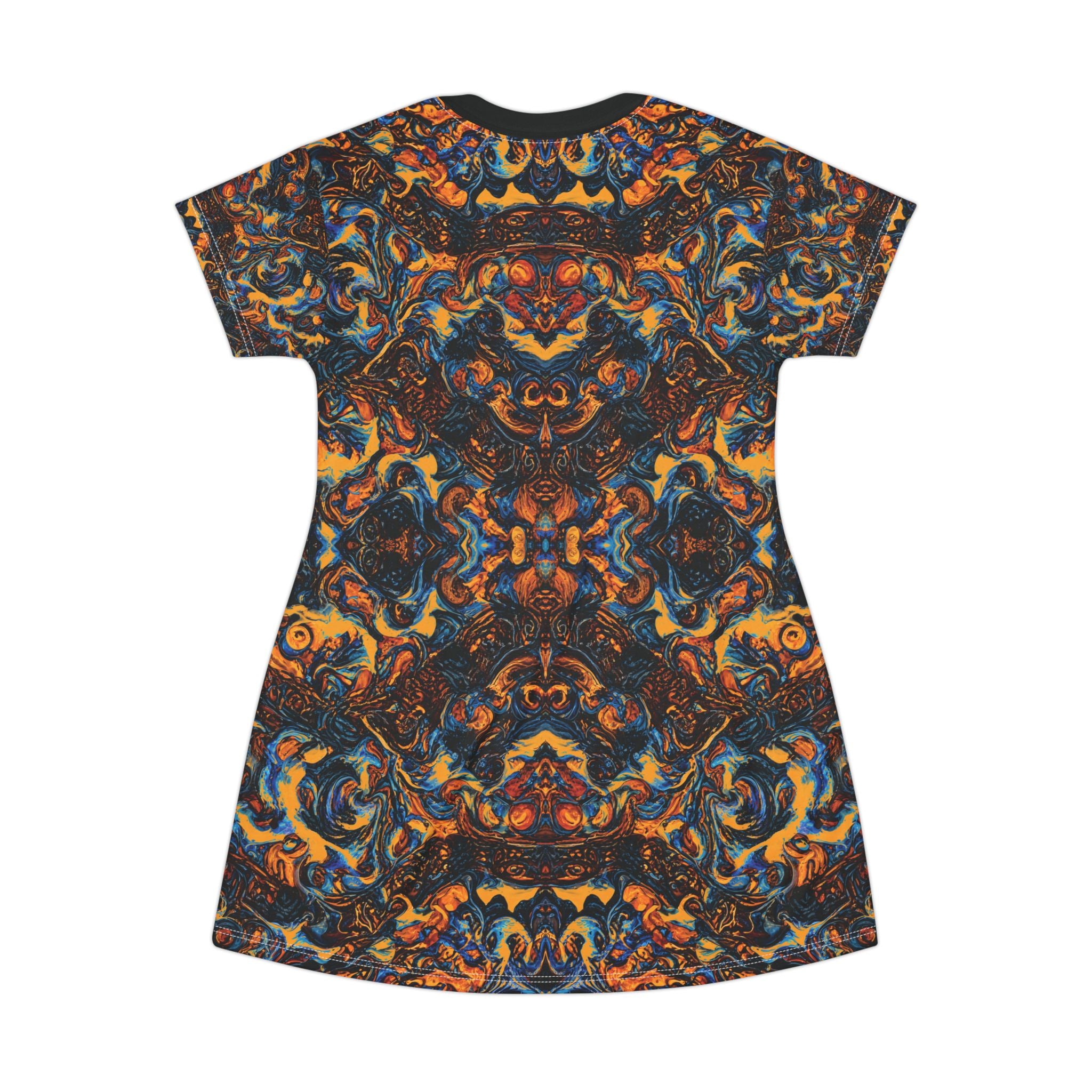 Abstract Opal Pattern T-Shirt Dress All-Over Print
