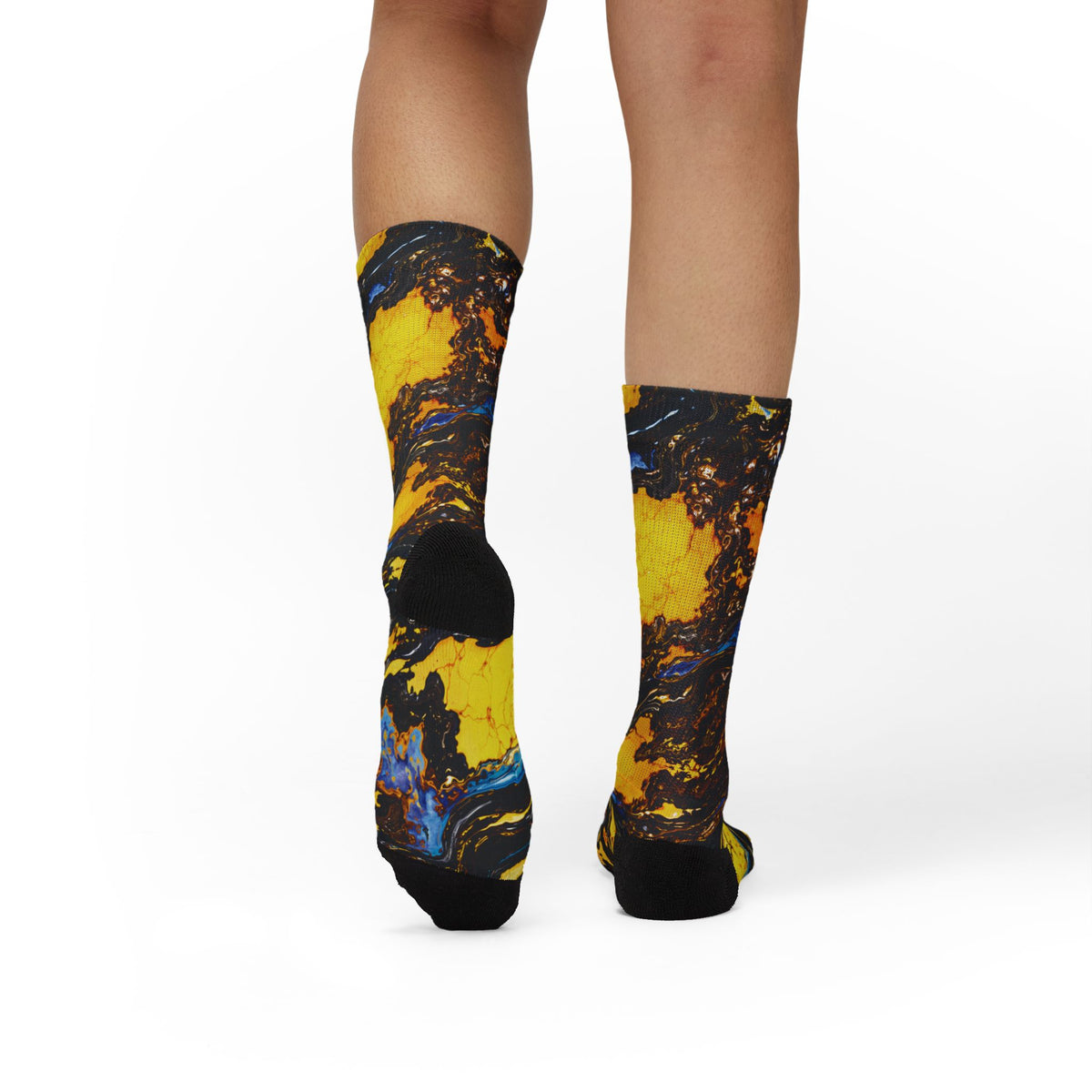 Socks, The Coolest Golden Swirl Art Crew Socks