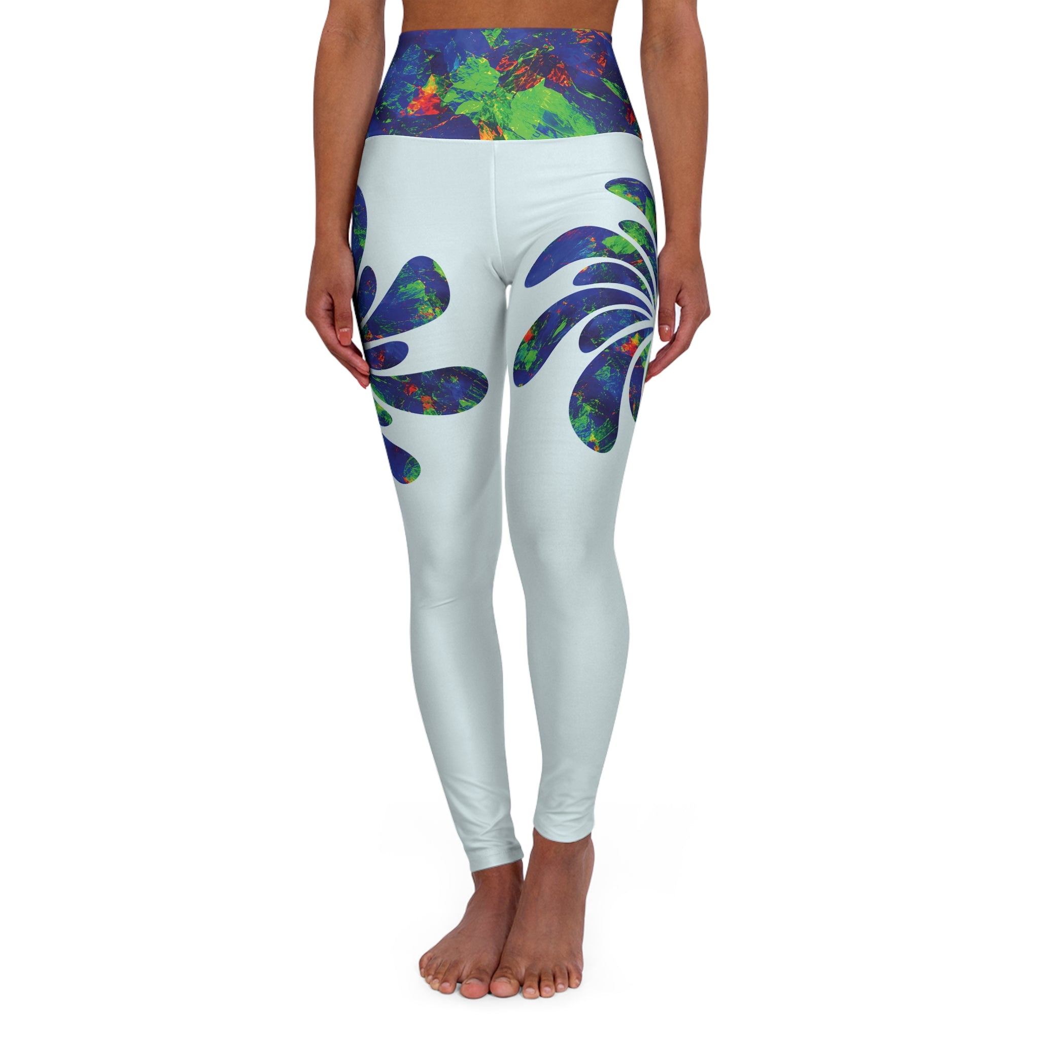 Not For Colourless Days High-Waisted Yoga Leggings — Opal Spiral Splash Pattern