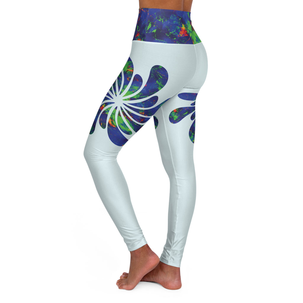 Not For Colourless Days High-Waisted Yoga Leggings — Opal Spiral Splash Pattern