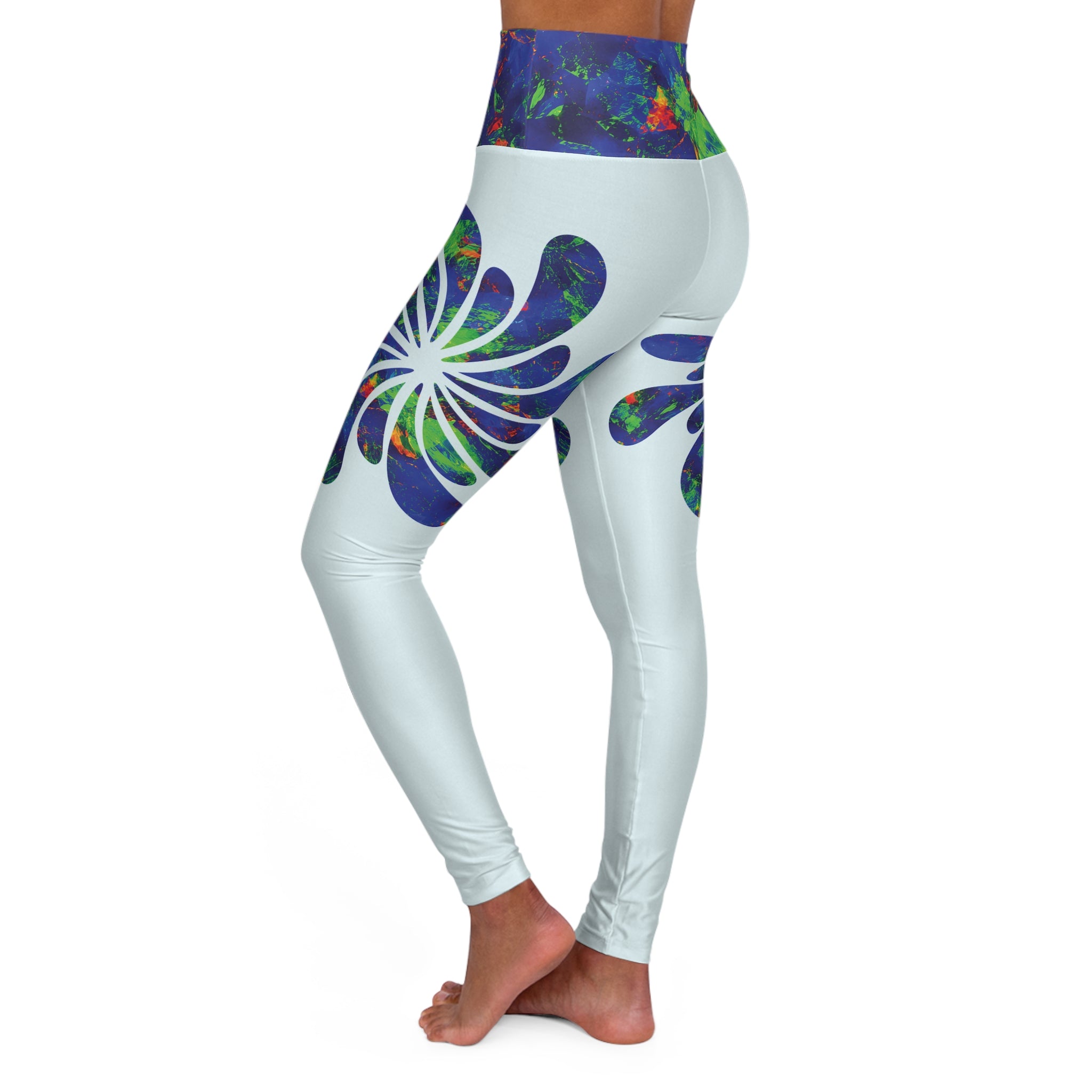 Not For Colourless Days High-Waisted Yoga Leggings — Opal Spiral Splash Pattern