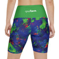 Verdant Voltage High-Waist Bike Workout Shorts