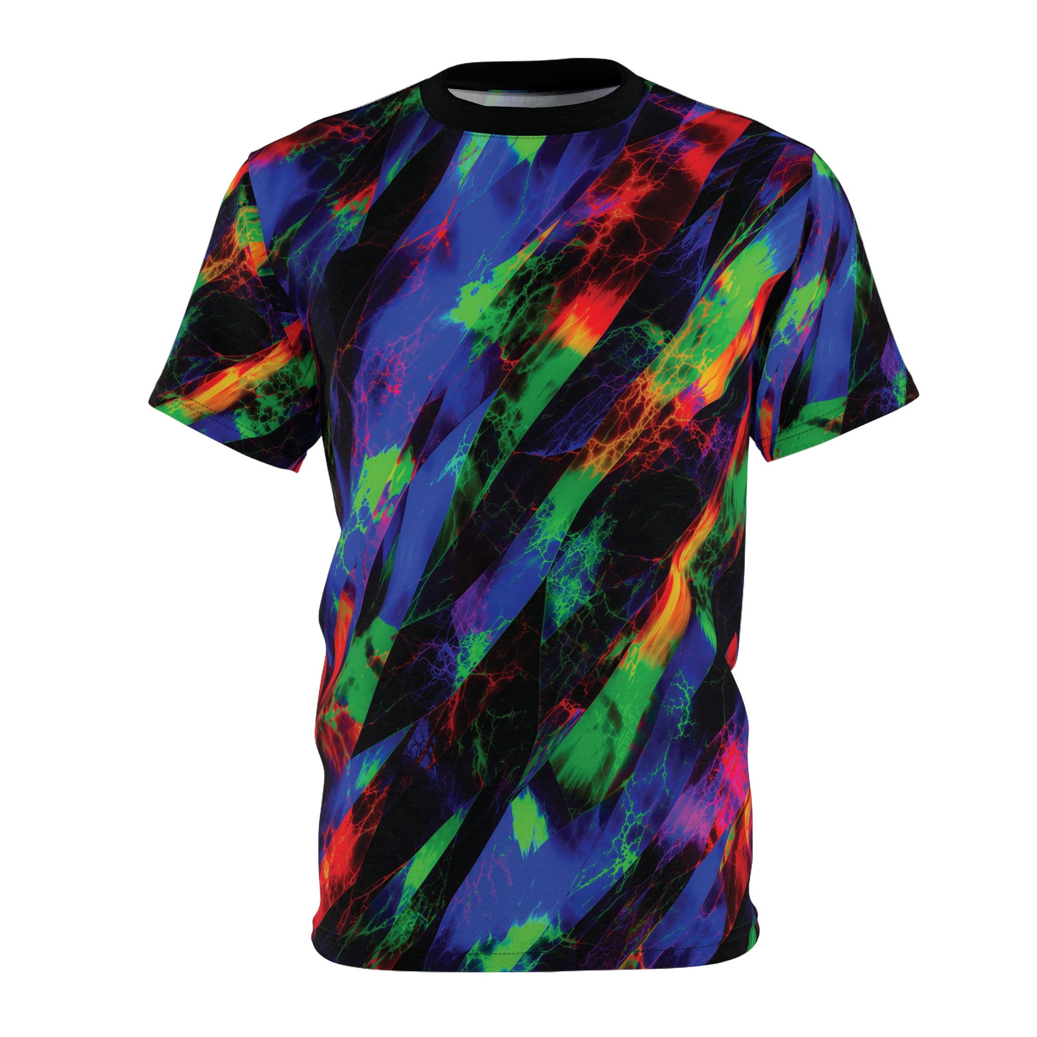 Voltage Rift Tee Neon Splash Cut & Sew T-Shirt