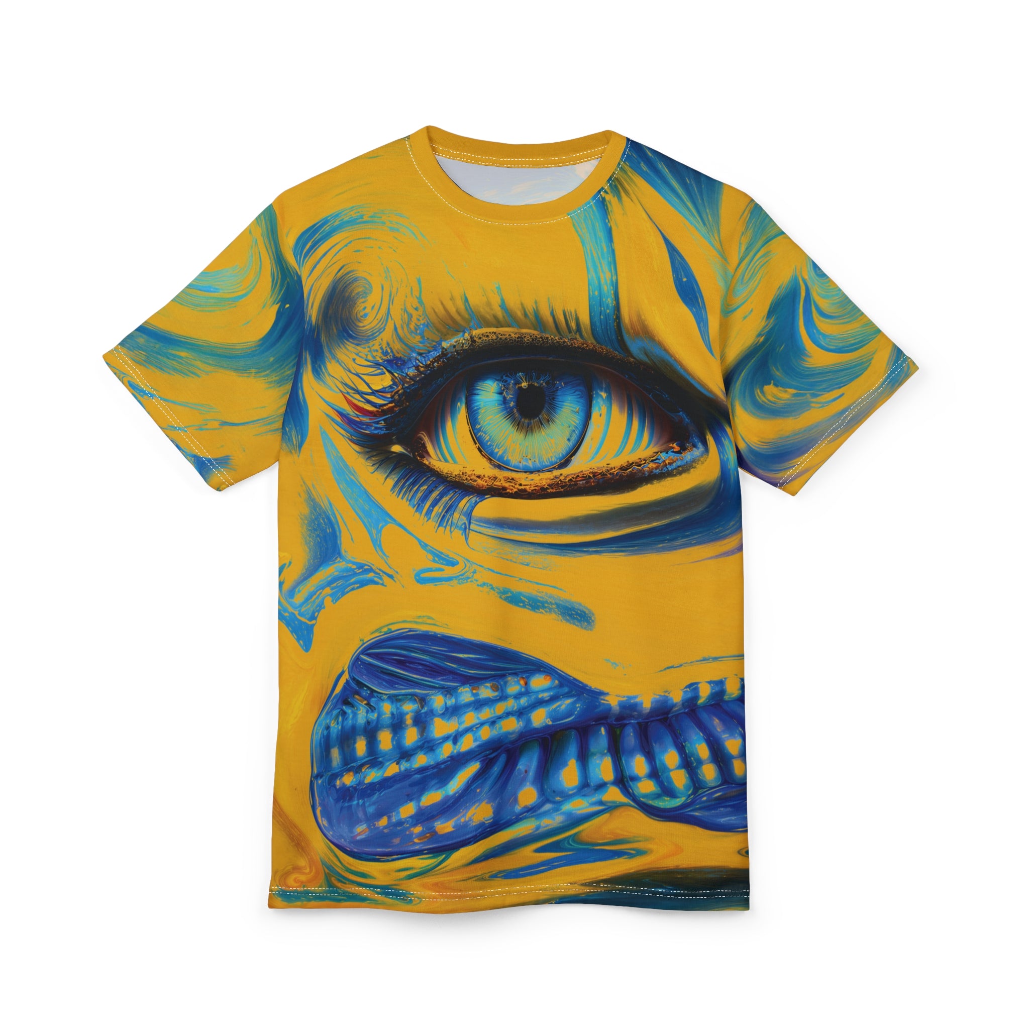 Solar Gaze Opal Eye Tee Bold Yellow & Blue T-Shirt