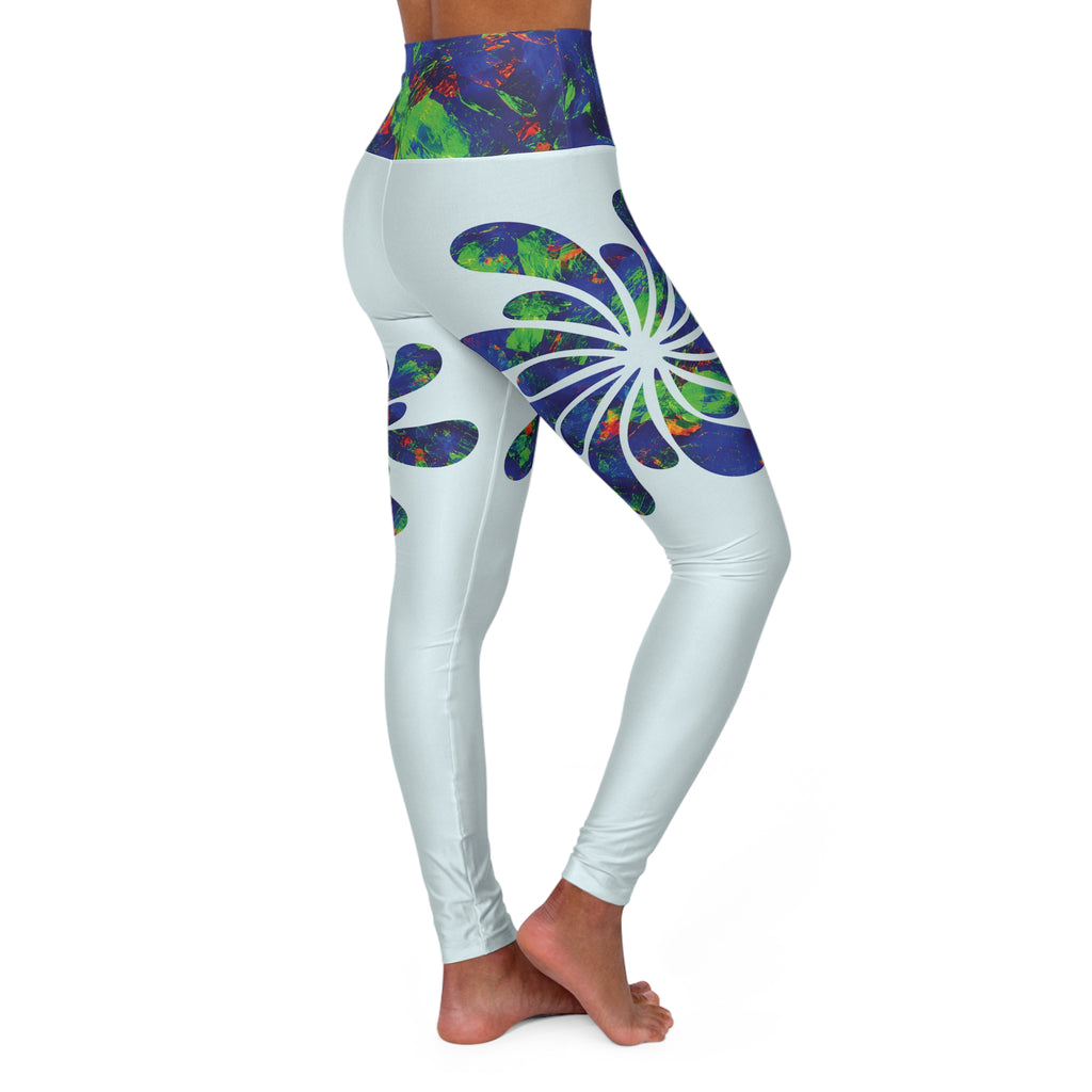 Not For Colourless Days High-Waisted Yoga Leggings — Opal Spiral Splash Pattern