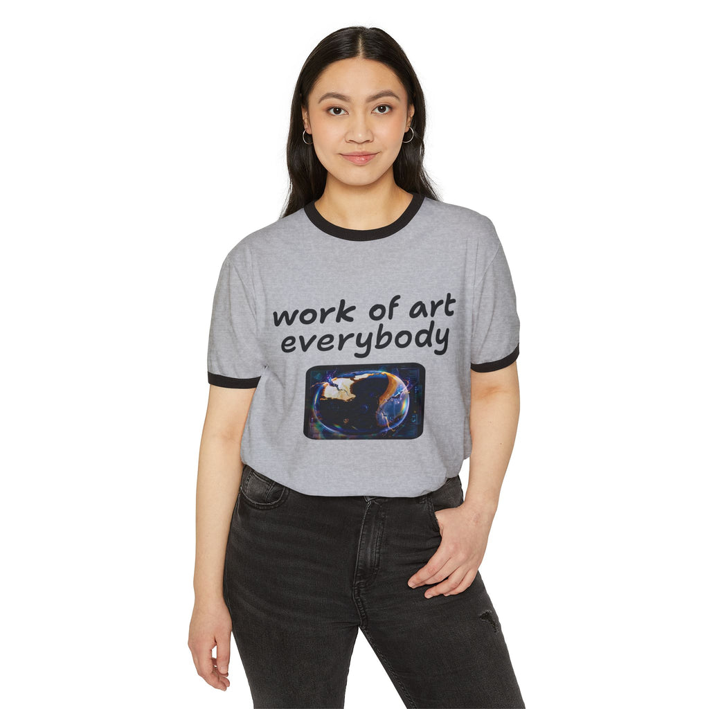 Not The Plain Option Work of Art Everybody Ringer Tee — doop de doop Graphic T‑Shirt