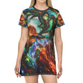 Opal Galaxy Nebula Abstract T-Shirt Dress Cosmic Print