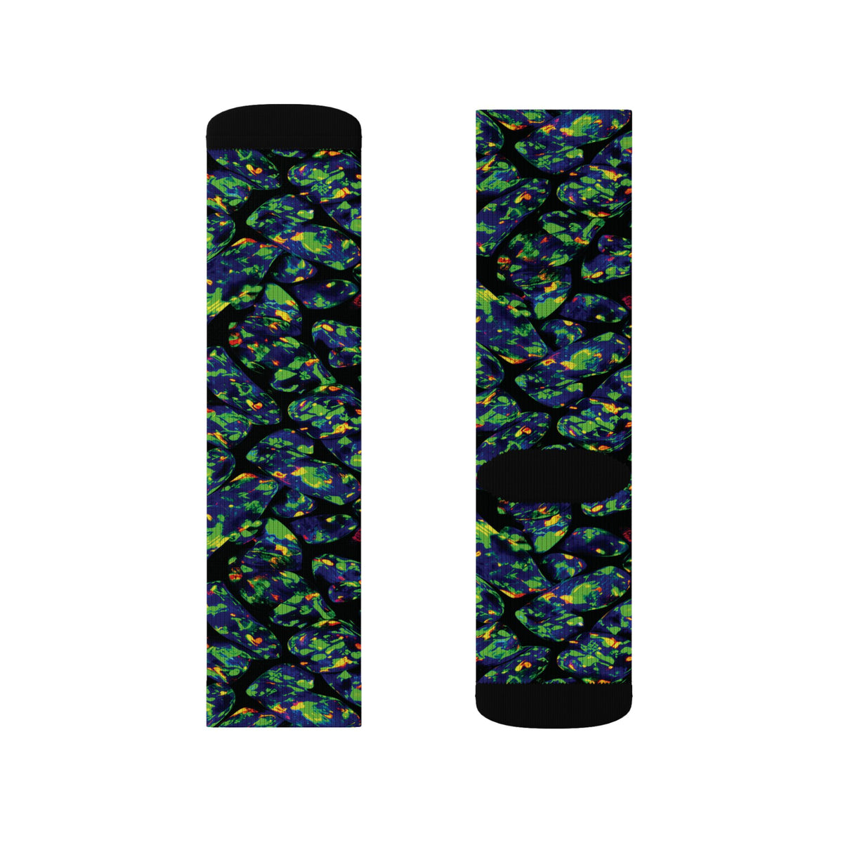 Socks, The Coolest Opal Green & Blue Patterned Crew Socks