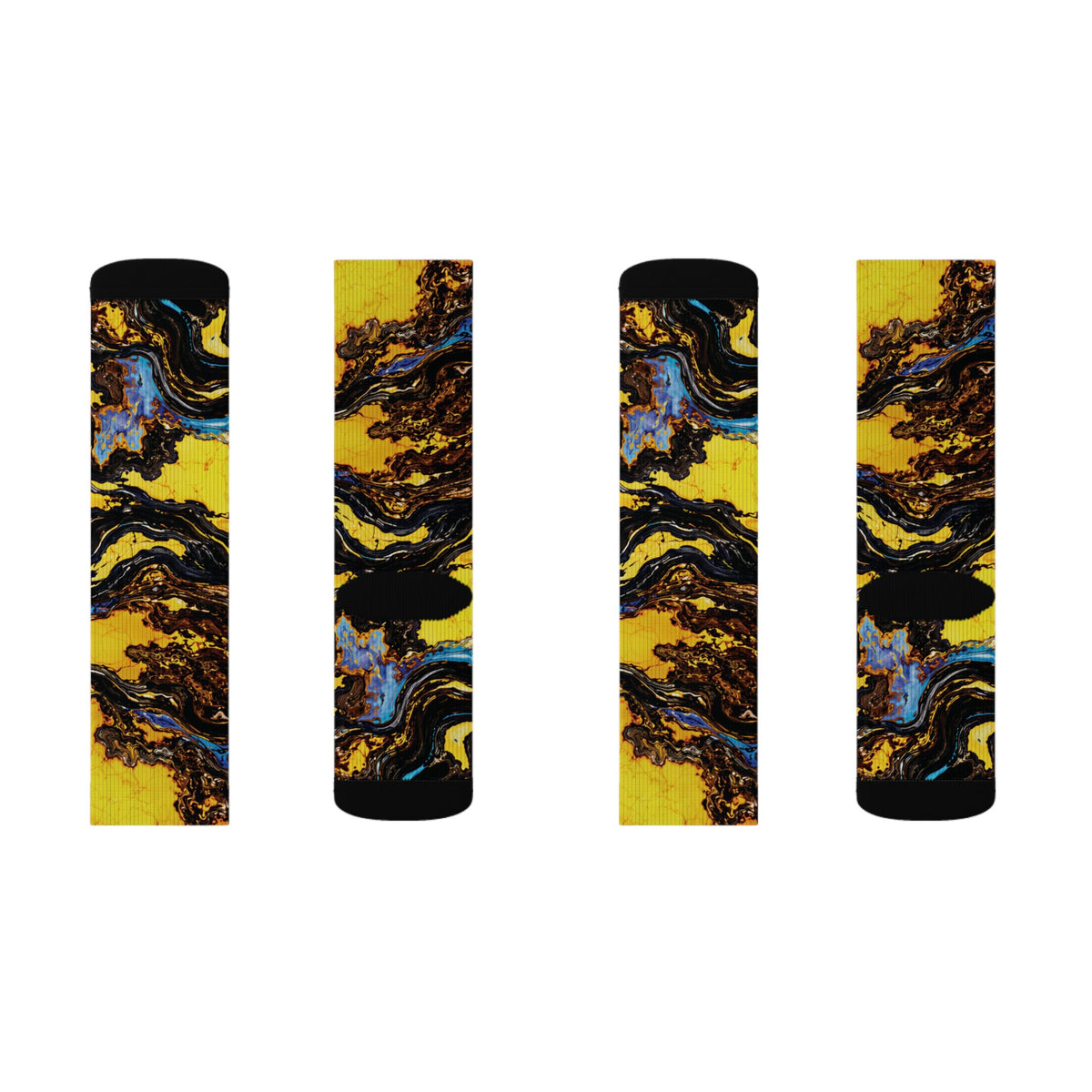 Socks, The Coolest Golden Swirl Art Crew Socks