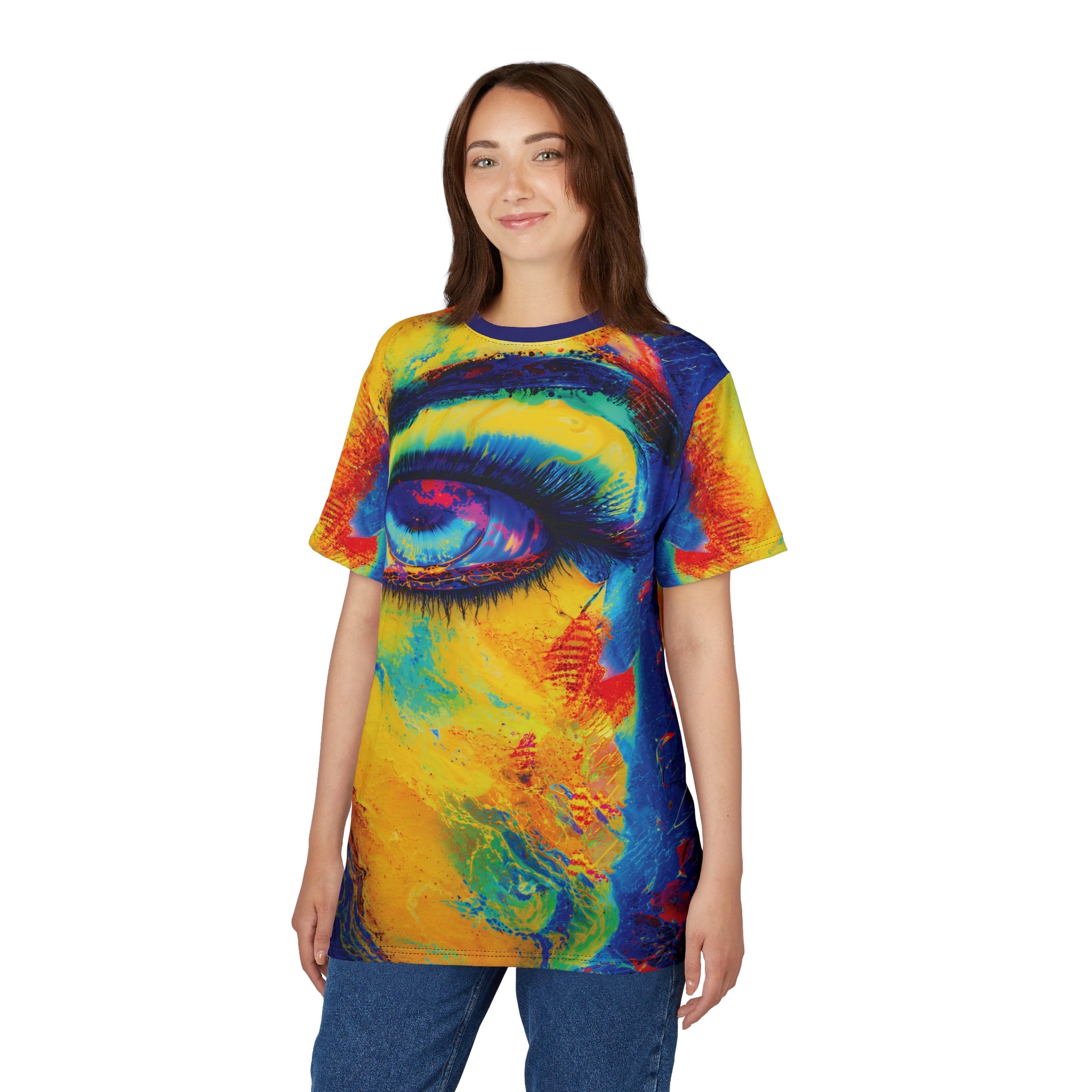Electric Gaze Opal Tee Vibrant Art T-Shirt