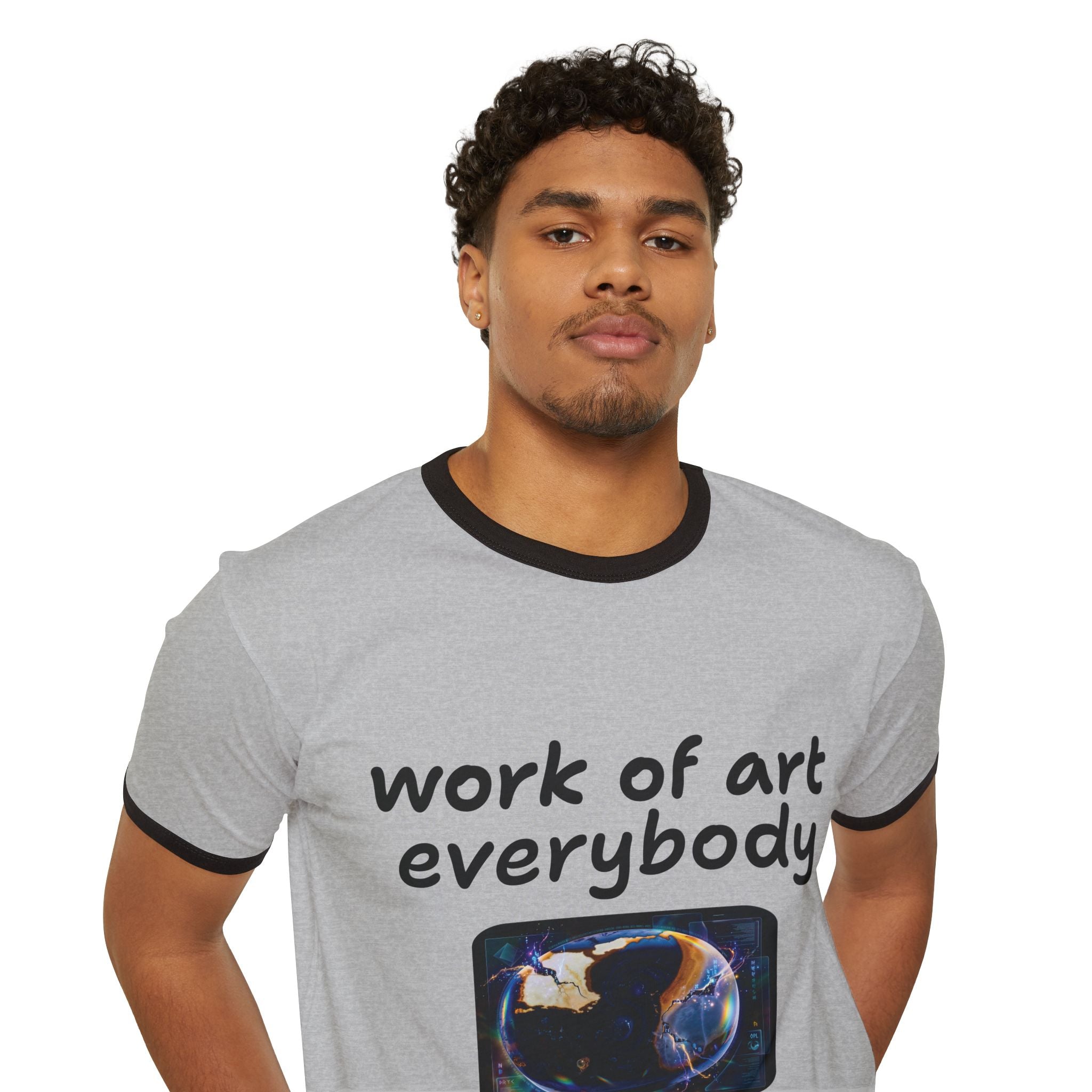 Not The Plain Option Work of Art Everybody Ringer Tee — doop de doop Graphic T‑Shirt