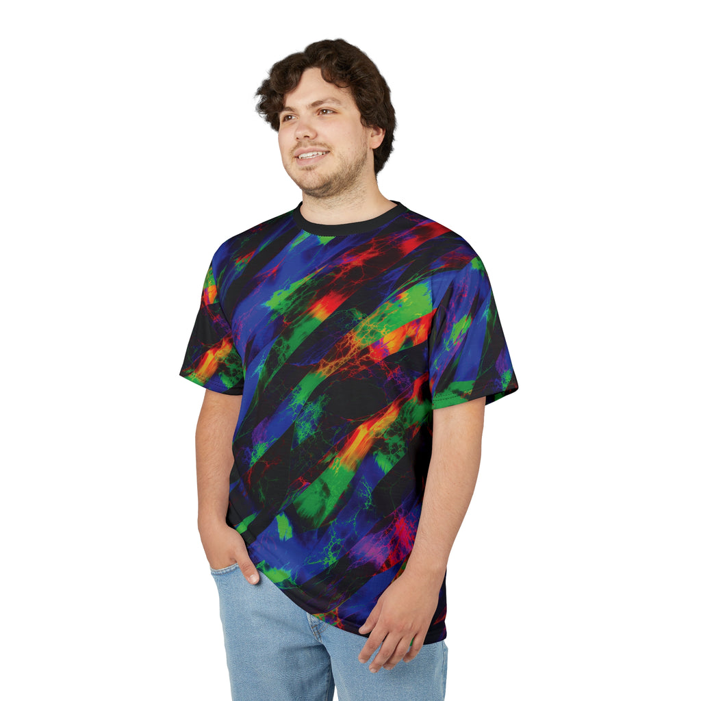 Voltage Rift Tee Neon Splash Cut & Sew T-Shirt