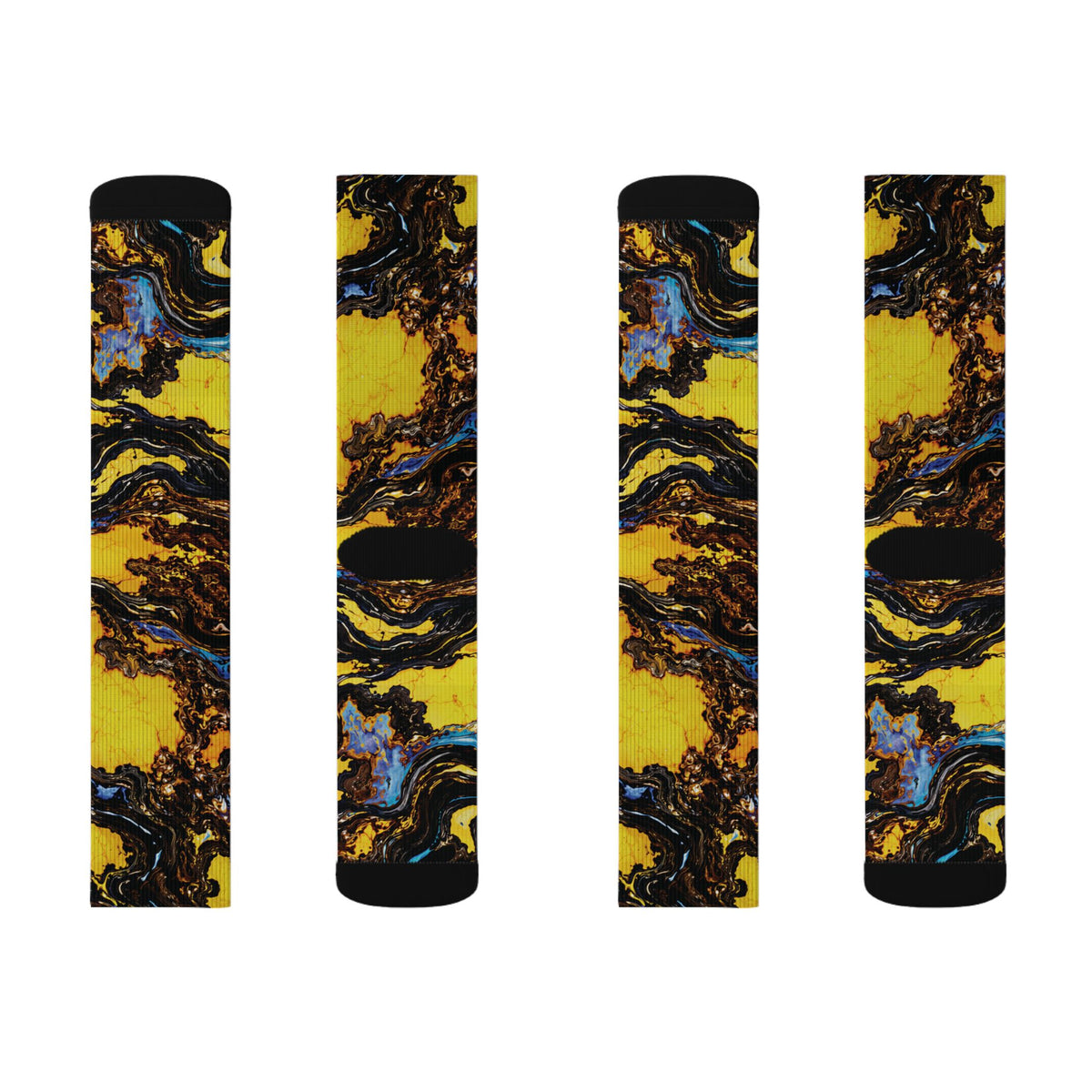 Socks, The Coolest Golden Swirl Art Crew Socks
