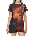 Opal Fiery Sunset Abstract T-Shirt Dress