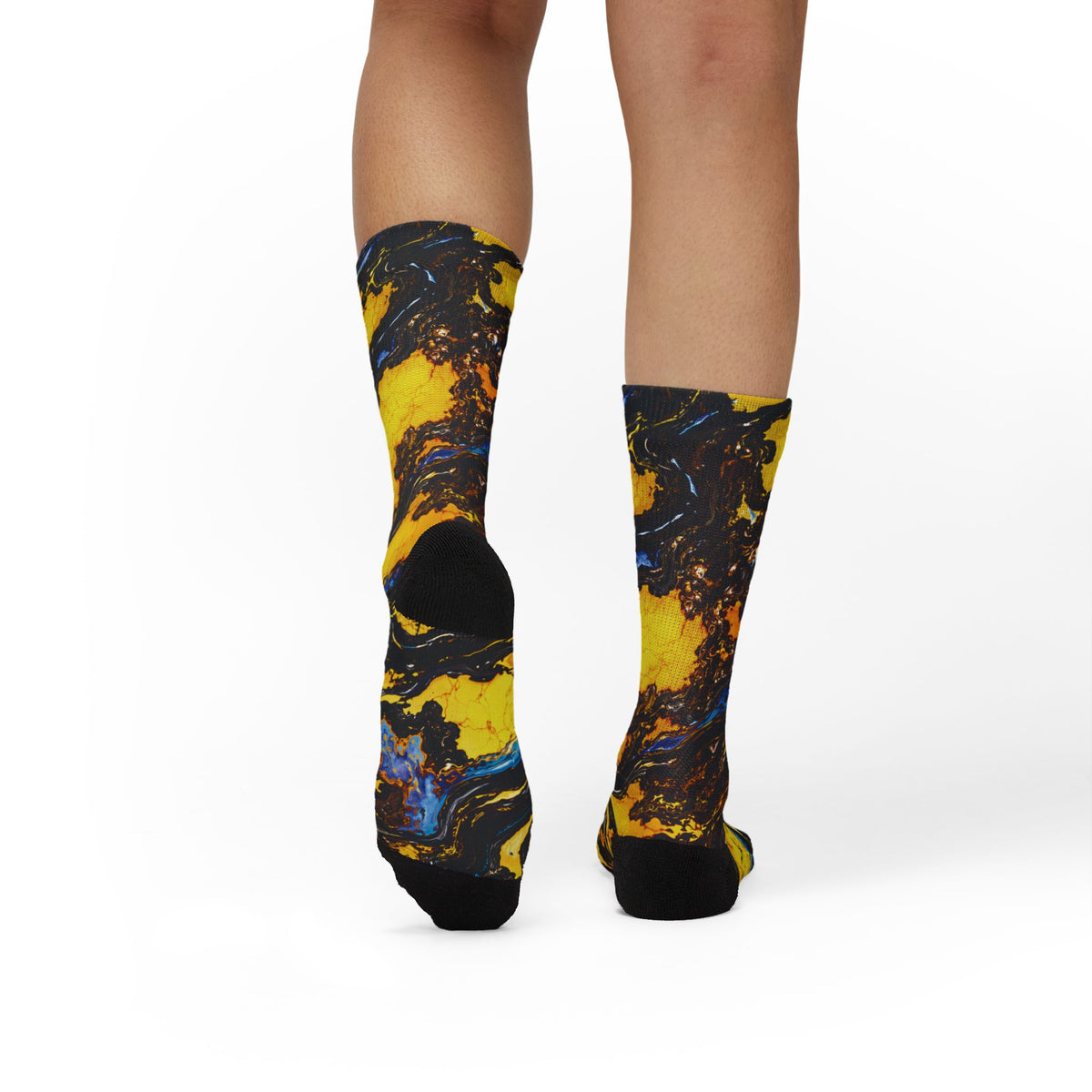 Socks, The Coolest Golden Swirl Art Crew Socks