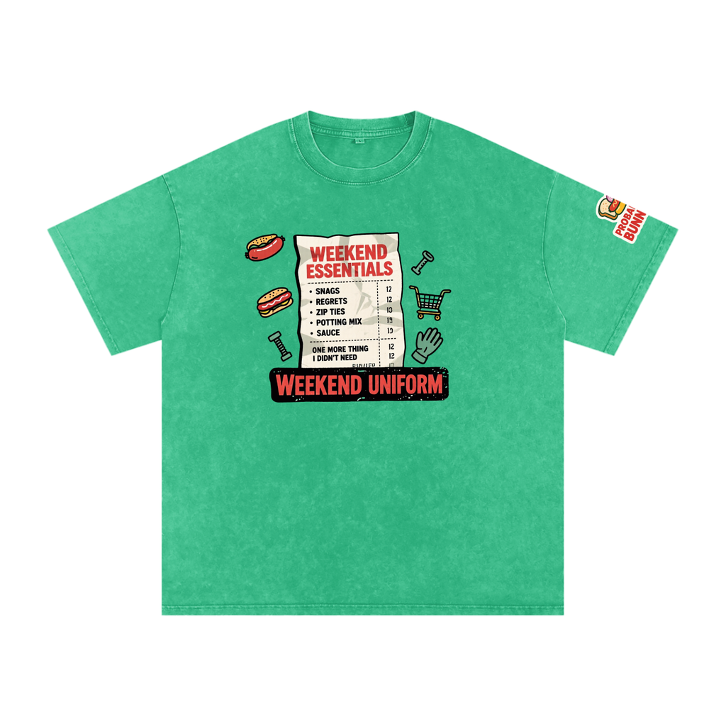 Not The Ordinary Snow Washed Oversized Cotton T-Shirt Flat Out Weekend Uniform Tee