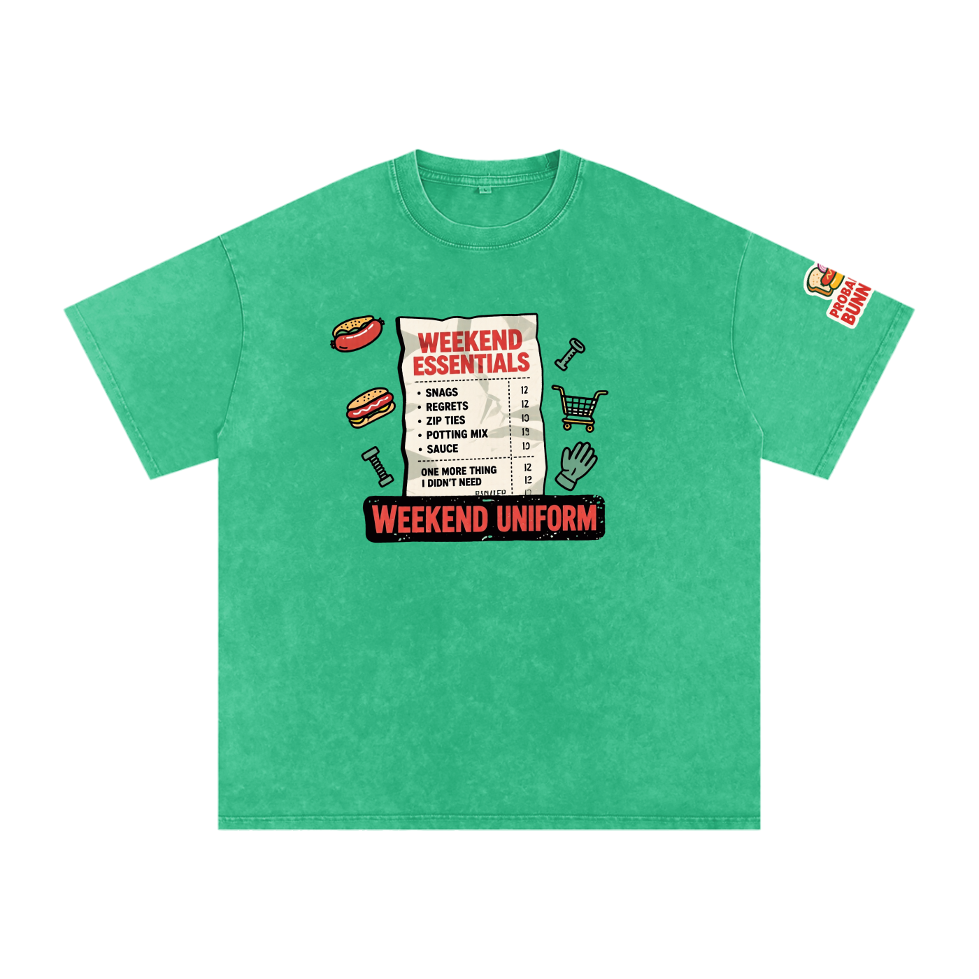 Not The Ordinary Snow Washed Oversized Cotton T-Shirt Flat Out Weekend Uniform Tee