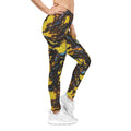 Yellow Black Opal Pattern Leggings