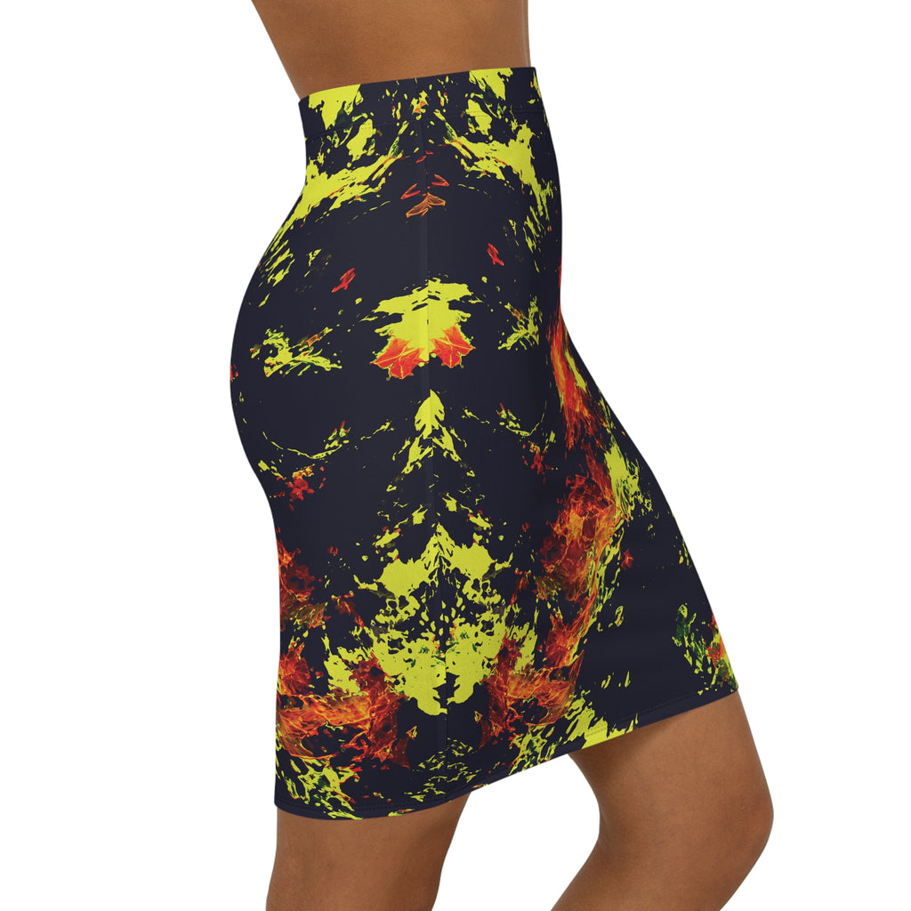 Inferno Static Opal Pencil Skirt