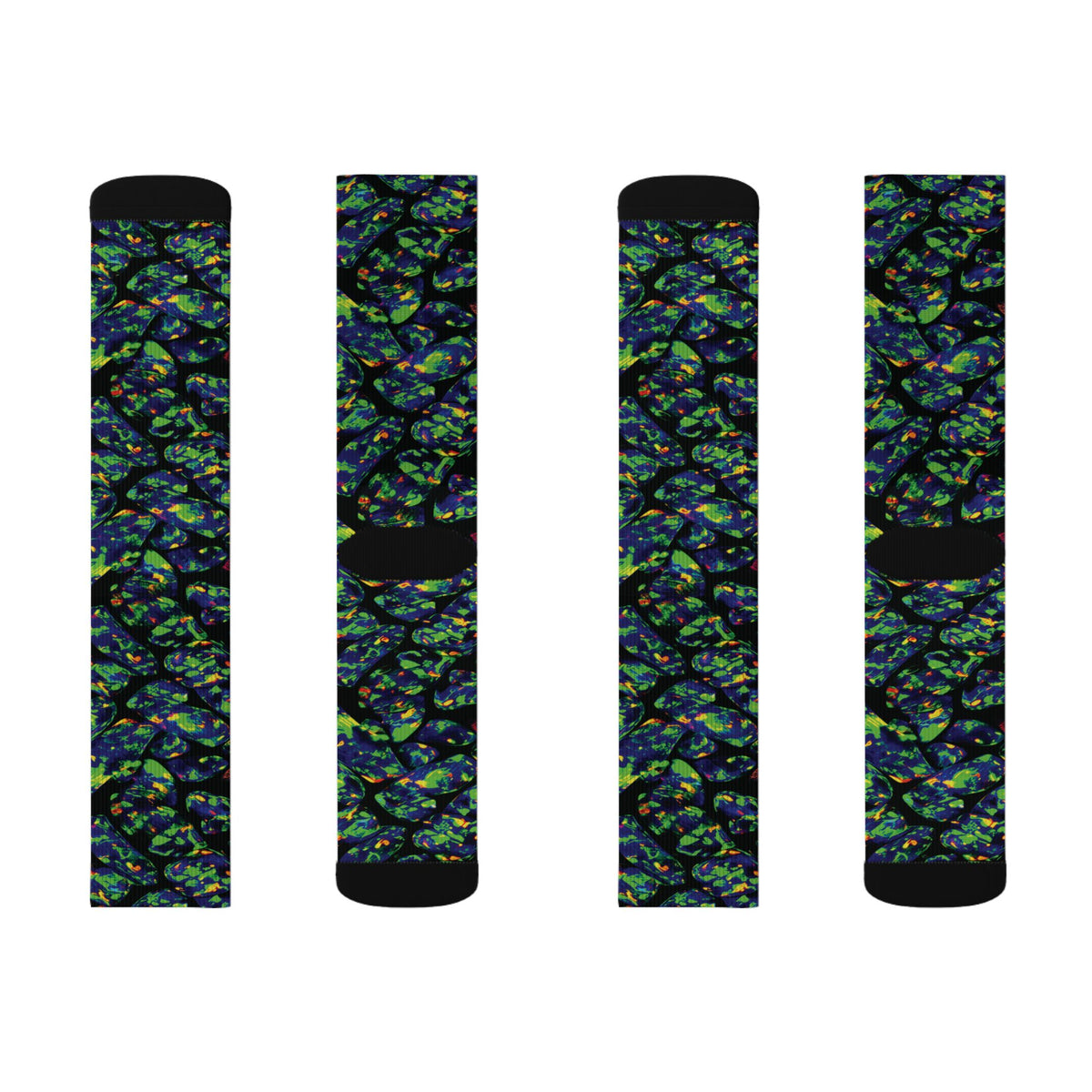 Socks, The Coolest Opal Green & Blue Patterned Crew Socks