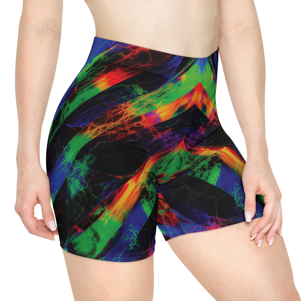 Neon Surge Opal Biker Shorts