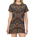 Abstract Opal Pattern T-Shirt Dress All-Over Print