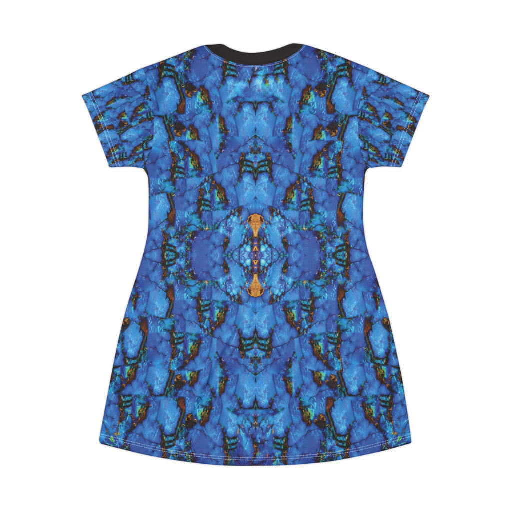 Blue Opal T-Shirt Dress Abstract All-Over Print