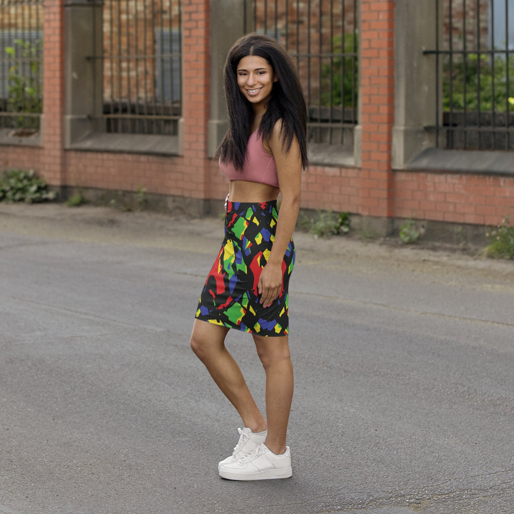 Chromatic Shard Pencil Skirt