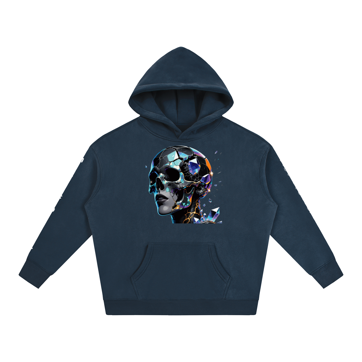 Not a Basic Sky Rebel Opal Skull Oversized Hoodie