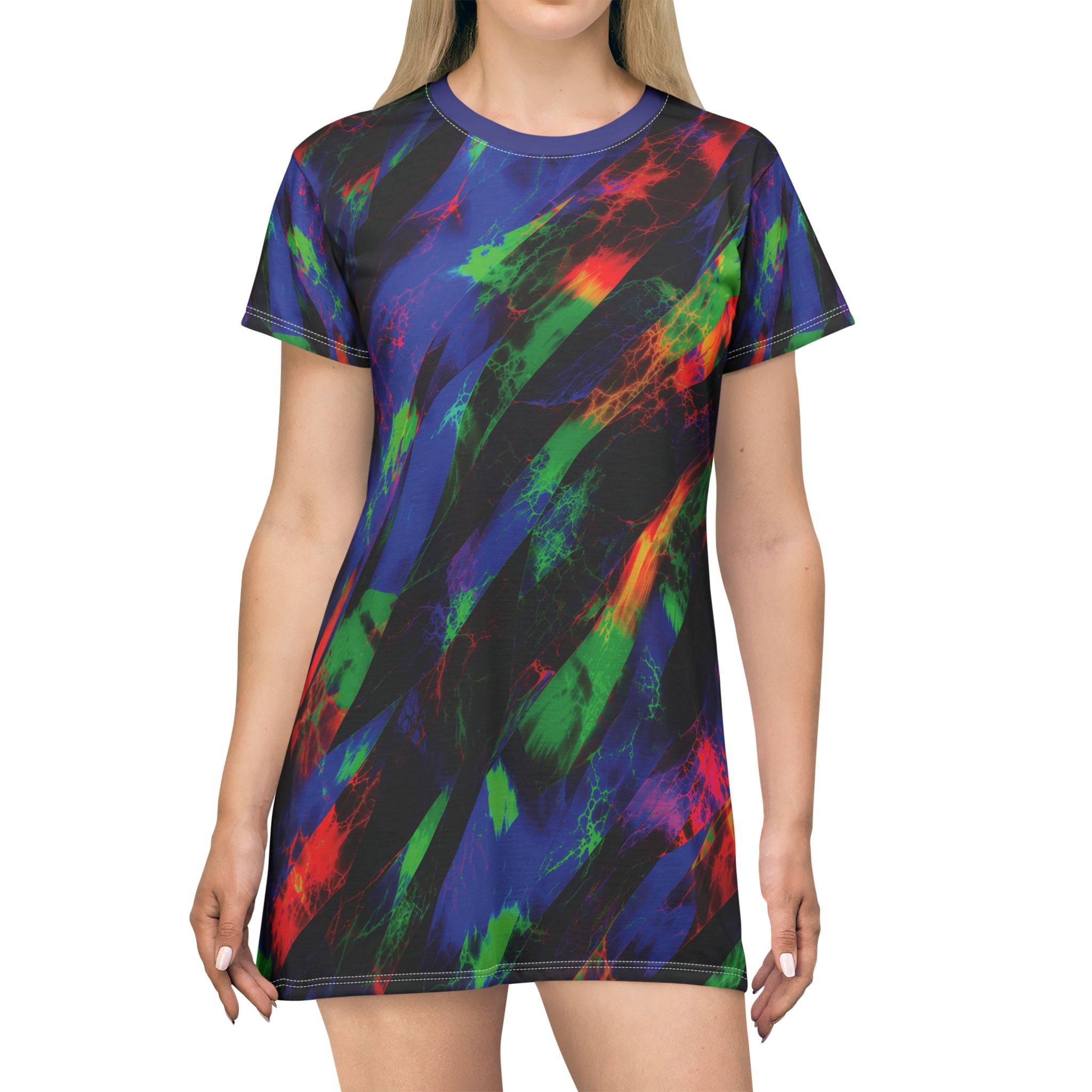 Opal Neon Brushstroke T-Shirt Dress