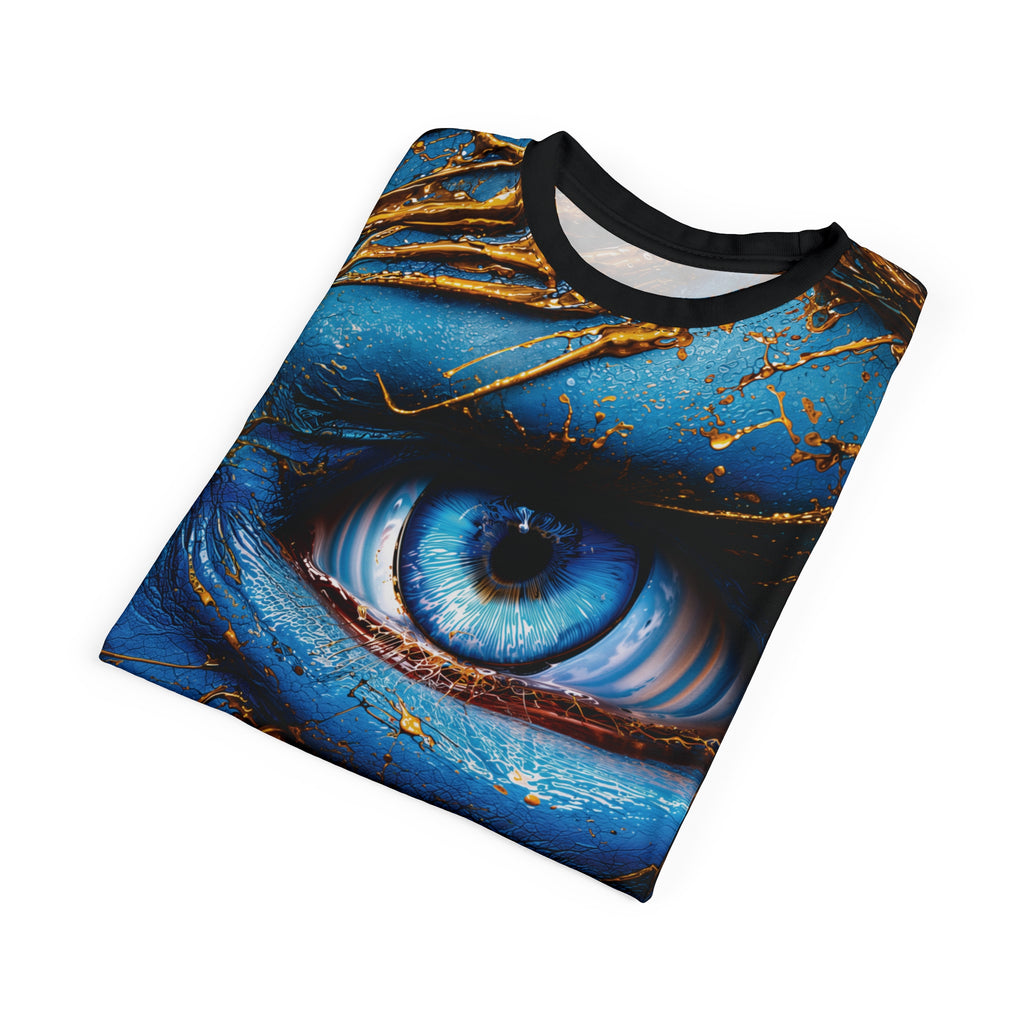 Cut & Sew Opal Blue Eye Art Tee All-Over Print T-Shirt