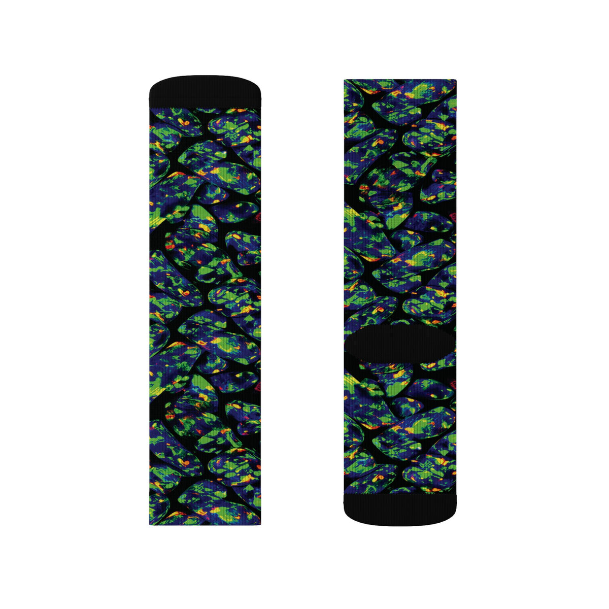 Socks, The Coolest Opal Green & Blue Patterned Crew Socks