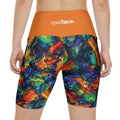 Prism Blaze High-Waist Workout Shorts Athletic Bike Shorts