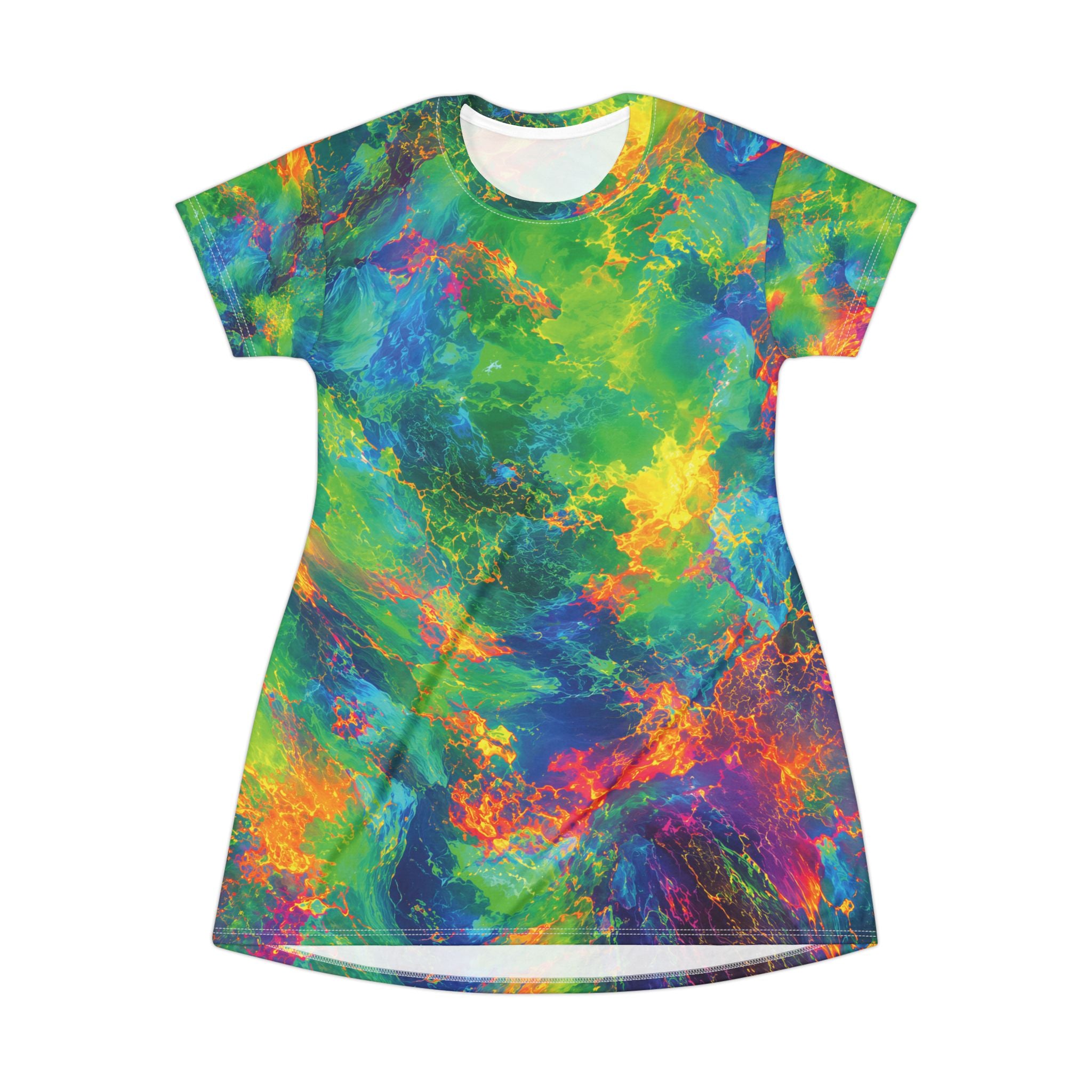 Opal Abstract Nebula Tie-Dye T-Shirt Dress