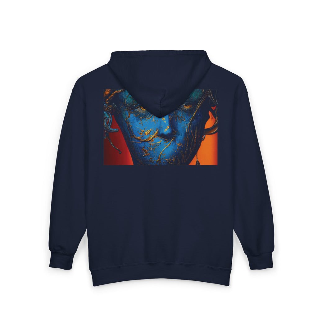 Blue Phantom Full-Zip Art Hoodie Sweatshirt