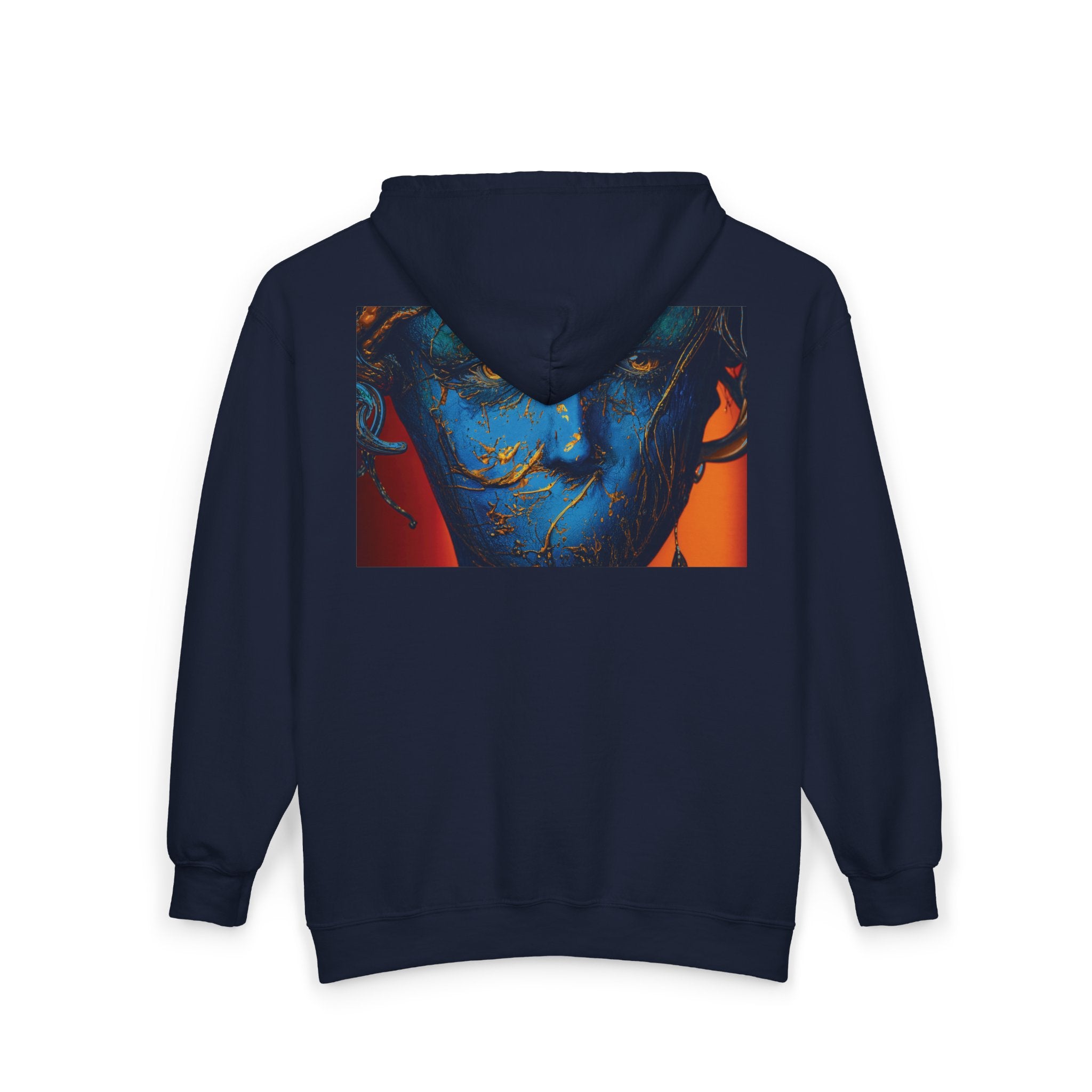 Blue Phantom Full-Zip Art Hoodie Sweatshirt