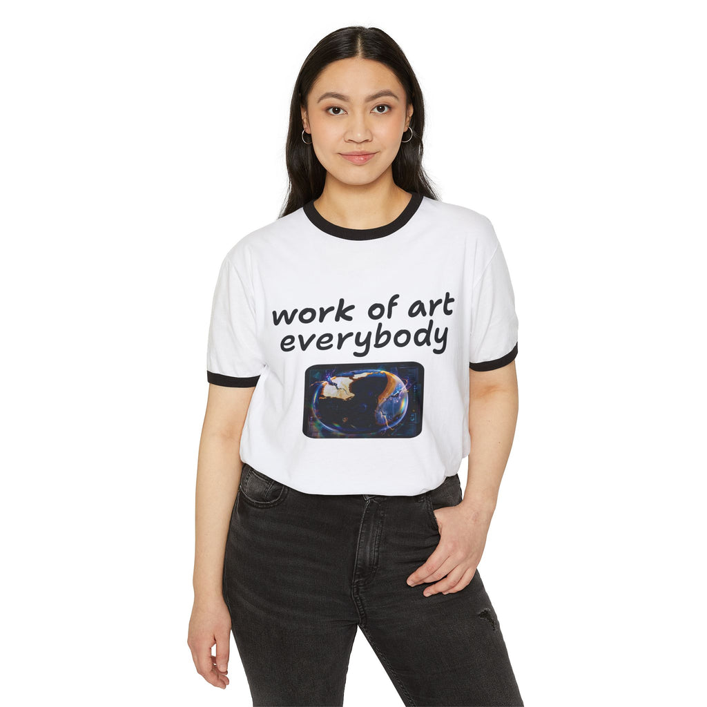 Not The Plain Option Work of Art Everybody Ringer Tee — doop de doop Graphic T‑Shirt