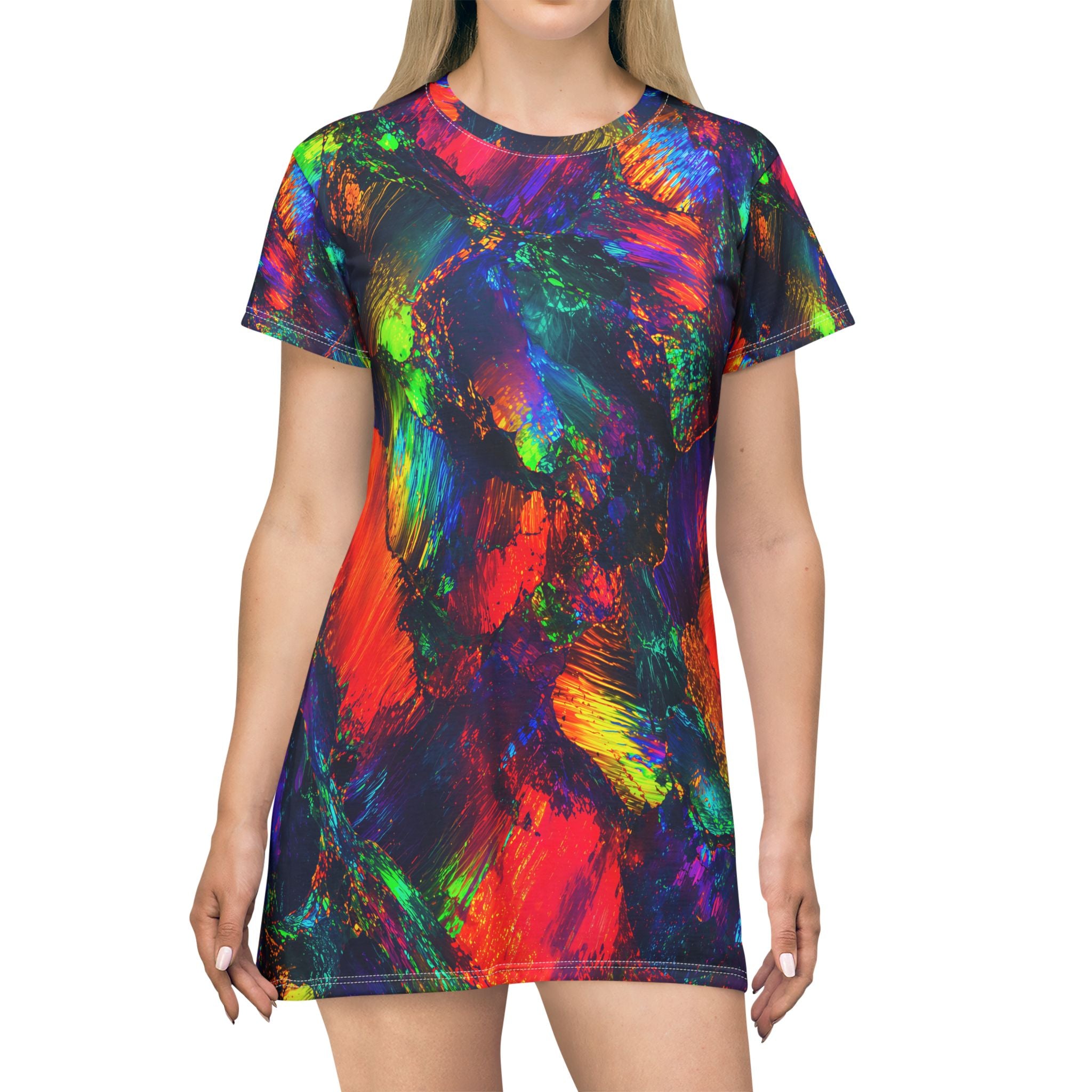 Opal Abstract Butterfly Wing T-Shirt Dress